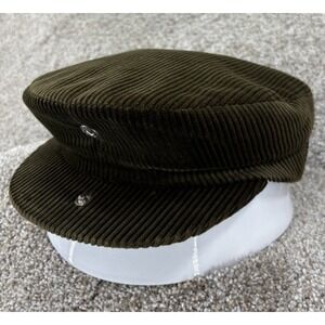 Vintage Cosserat Newsboy Cap Mens Size 59 Green Corduroy AERO French Fabrication